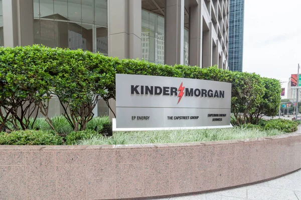 ヒューストン テキサス 2018年9月22日 米国ヒューストンに本社を置くキンダモーガンのサイン キンダー モーガンは 北米最大のエネルギーインフラ企業の1つです — ストック写真