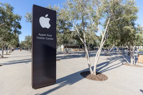 Cupertino California Marzo 2018 Señal Apple Park Visitor Center Apple —  Fotos de Stock