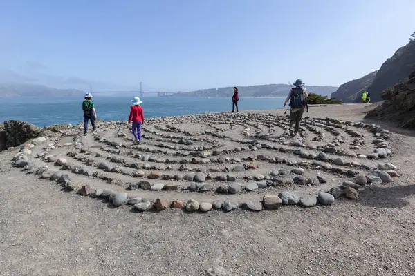 São Francisco Eua Abril 2018 Pessoas Labirinto Land End Criado — Fotografia de Stock