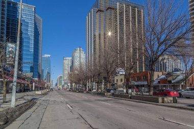 TORONTO, CANADA - 1 Ocak 2017: Toronto 'daki Kuzey York sokak manzarası.