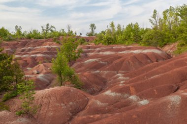 The Cheltenham Badlands in Caledon in summer, Ontarion, Canada, a small example of badlands formation. clipart