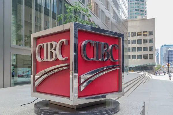 Toronto Ontario Canada Června 2017 Znamení Cibc Canadian Imperial Bank — Stock fotografie