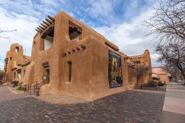 Santa FE, New Mexico, ABD - 25 Aralık 2017 New Mexico Museum of Art, Santa fe, ABD