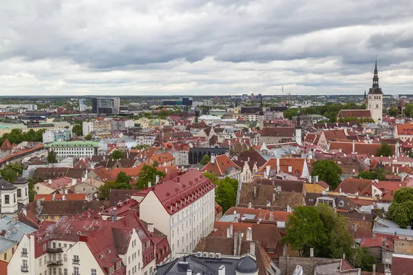 Tallinn Old Town Havadan Gökyüzü Manzaralı Mayıs 2016 Estonya Tallinn — Stok fotoğraf