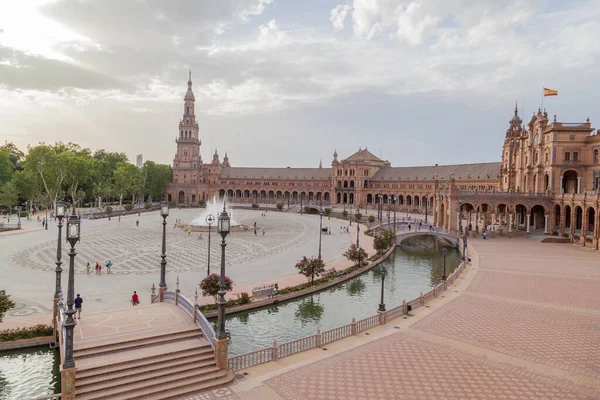 Seville Hiszpania Czerwca 2016 Widok Lotu Ptaka Plac Hiszpanii Plaza — Zdjęcie stockowe