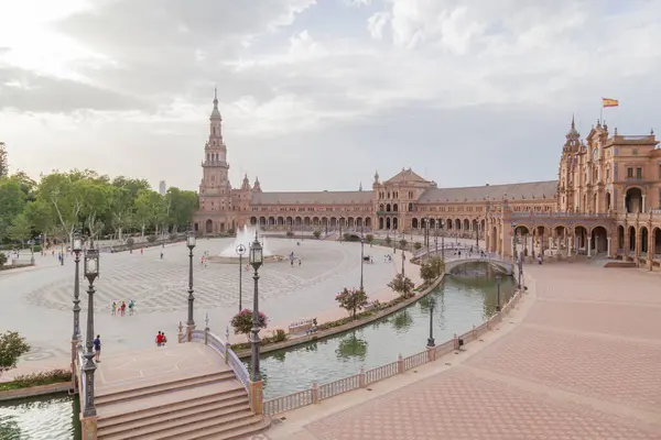 Seville Spanje Juni 2016 Luchtfoto Van Het Plein Van Spanje — Stockfoto