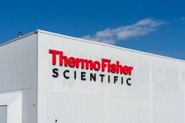 stock image Thermo Fisher Scientific in Whitby, ON, Canada - October 1, 2023. Thermo Fisher Scientific Inc. is an American Biotechnology company.