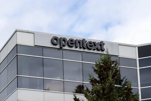 Opentext Sede Waterloo Ontário Canadá Outubro 2023 Opentext Corporation Uma — Fotografia de Stock