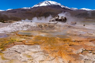 El Tatio, Şili 'deki aktif gayzerlerden biri. El Tatio, Şili 'nin kuzeyindeki And Dağları' ndaki San Pedro de Atacama kasabası yakınlarında birçok gayzer barındıran bir jeotermal alan..