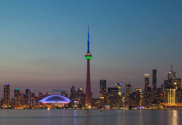 Toronto Canada Augustus 2015 Toronto Skyline Bij Schemering — Stockfoto