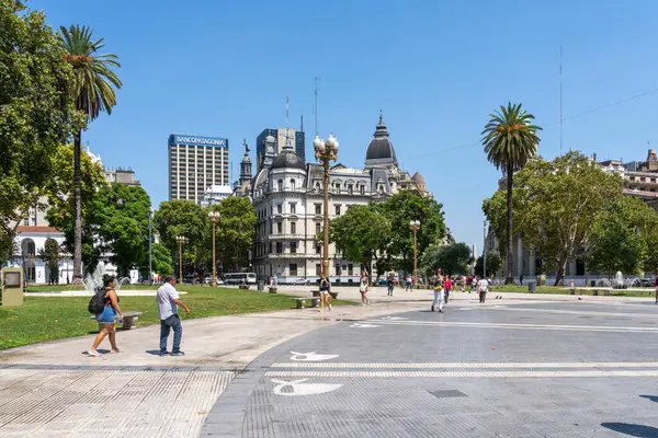 阿根廷布宜诺斯艾利斯五月广场视图 2023年1月17日 五月广场是一座城市广场 也是阿根廷布宜诺斯艾利斯的主要奠基地 — 图库照片