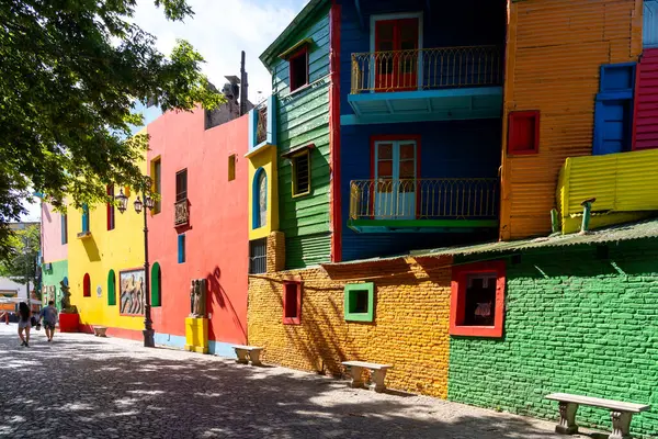 Popular Colorful Street Caminito Boca Neighborhood Buenos Aires — Stock Photo, Image
