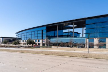 Plano, Teksas, ABD - 19 Mart 2022: Toyota Kuzey Amerika Karargahı Plano, Teksas, ABD. Toyota Motor Corporation, çok uluslu bir Japon otomotiv üreticisi..