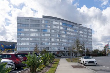 Daytona Beach, Fl, ABD - 13 Ocak 2022: Nascar, Daytona International Speedway ve IMSA 'nın Daytona Beach, Fl, ABD' deki genel merkezlerini barındıran Uluslararası Motorsporları Merkezi.