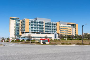 Orlando, Florida, ABD - 29 Ocak 2022: Orlando, Florida, ABD 'deki çocuk sağlığı binaları. Nemours Çocuk Sağlığı pediatrik araştırma ve klinik denemelerdir.
