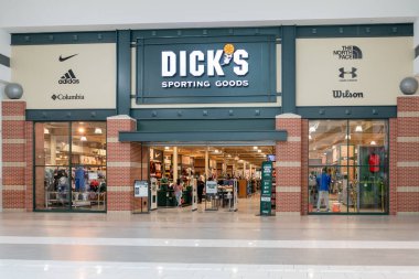 Orlando, Florida, USA - January 27, 2022: Dick's Sporting Goods store at a shopping mall in Orlando, Florida, USA. Dick's Sporting Goods, Inc is an American sporting goods retail company.