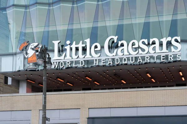 Detroit Michigan Usa December 2021 Little Caesar World Headquarters Sign — Stock Photo, Image