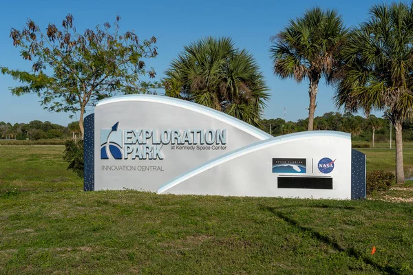 Florida Usa January 2022 Sign Space Commerce Way Marks Entrance — Stock Photo, Image
