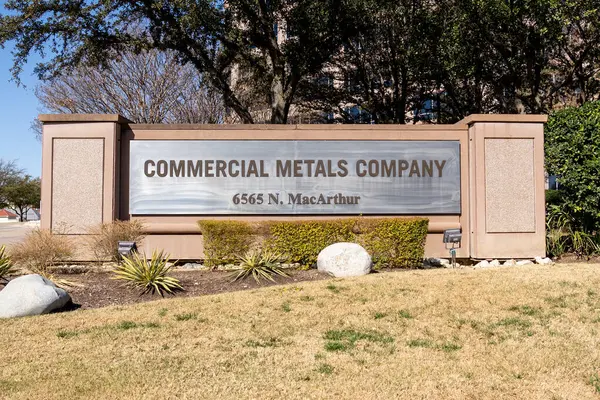 Irving Usa Marca 2022 Commercial Metals Company Podpisuje Swojej Siedzibie — Zdjęcie stockowe