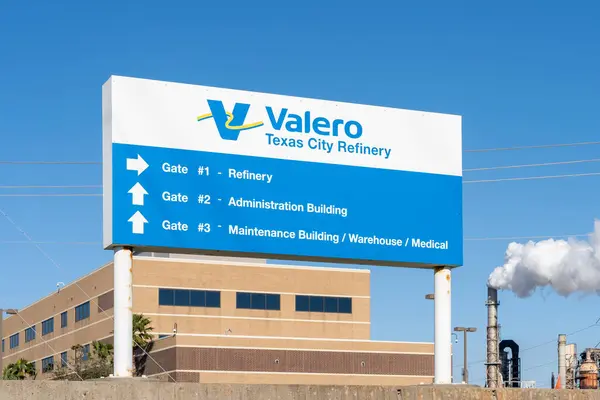 Texas City Usa Mars 2022 Valero Texas City Refinery Skylten — Stockfoto