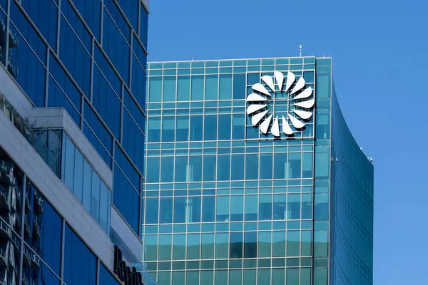 Dallas Abd Mart 2022 Frost Bank Logosu Dallas Şehir Merkezindeki — Stok fotoğraf