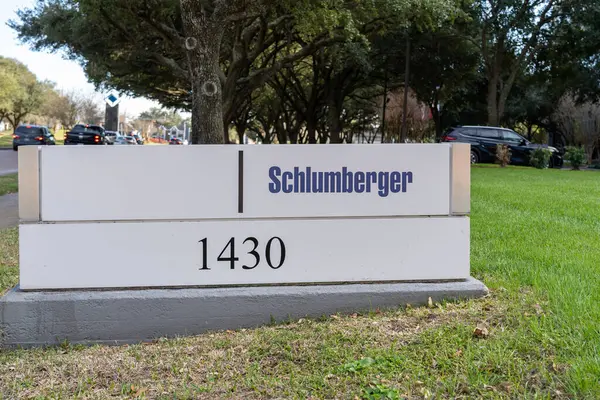 Houston Usa Mars 2022 Schlumberger Signerer Sitt Anlegg Houston Usa – stockfoto