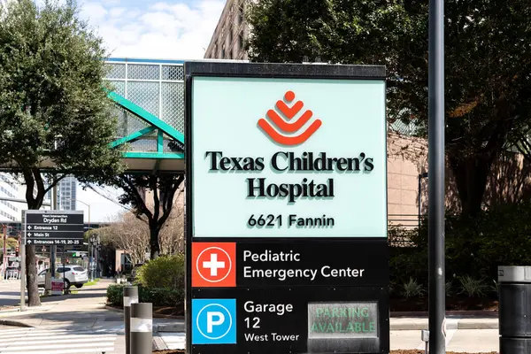 Houston Eua Março 2022 Texas Children Hospitals Assina Houston Texas — Fotografia de Stock