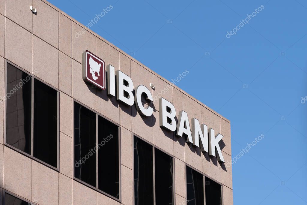 San Antonio, TX, USA - March 16, 2022: IBC BANK sign in San Antonio, Texas, USA. International Bank of Commerce (IBC) is a state chartered bank owned by International Bancshares Corporation