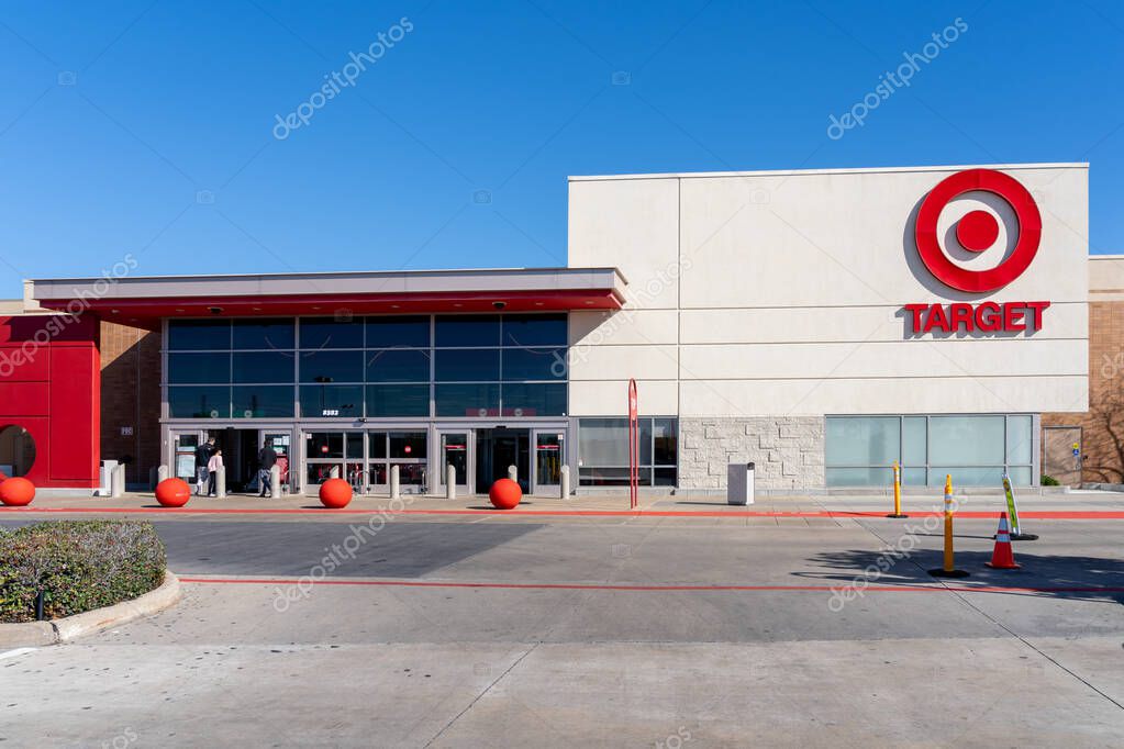 Houston, Texas, USA - March 13, 2022: A Target store in Houston, Texas, USA on March 13, 2022. Target Corporation is an American big box department store chain.