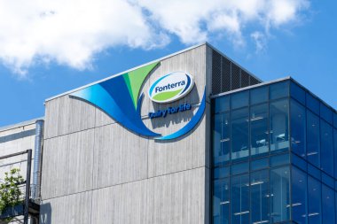Auckland, Yeni Zelanda - 30 Ocak 2024: Auckland, NZ 'deki Fonterra Genel Merkezi. Fonterra, Yeni Zelanda 'da binlerce tarım ailesine ait bir mandıra kooperatifi..