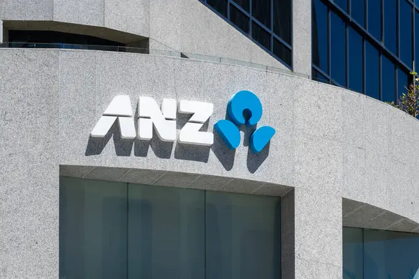 Auckland January 2024 Close Anz Bank Logo Sign Building Auckland — Stock Photo, Image
