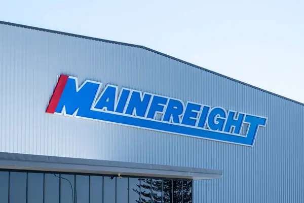 Auckland New Zealand February 2024 Mainfreight Logo Sign Building Branch — Stock Photo, Image