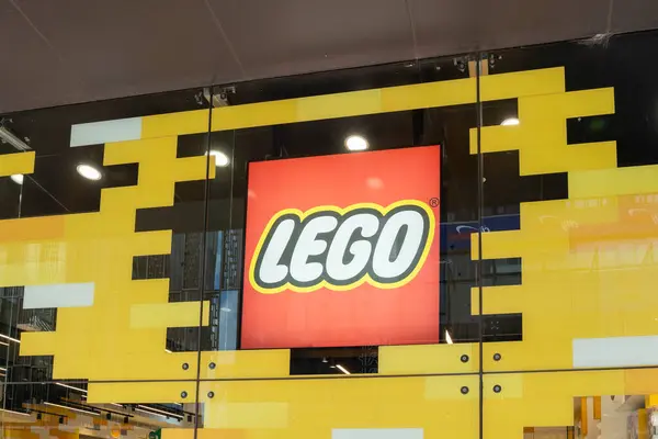 Wellington Nuova Zelanda Febbraio 2024 Primo Piano Del Logo Lego — Foto Stock
