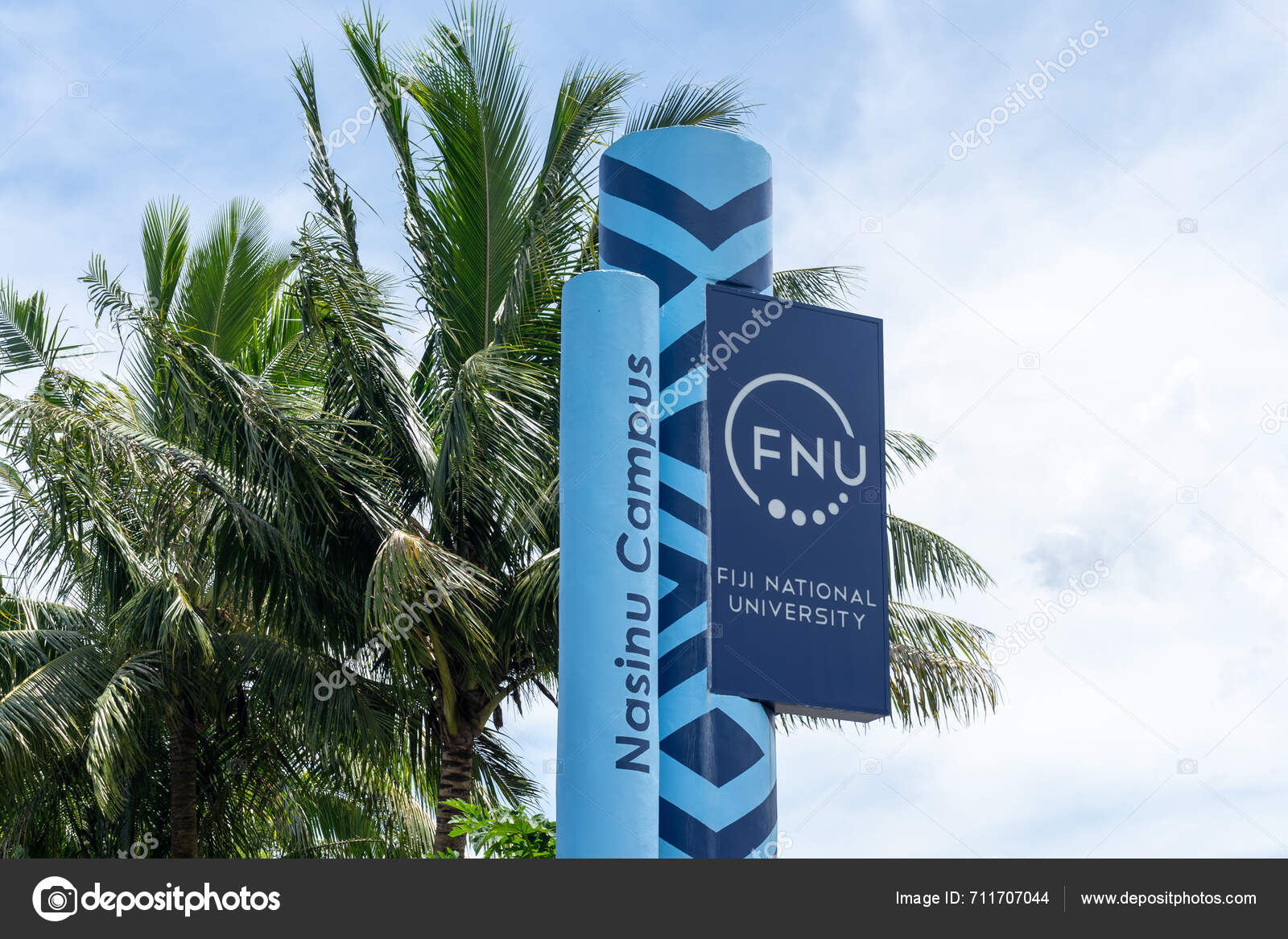 Suva Fiji February 2024 Fnu Fiji National University Logo Sign — Stock 