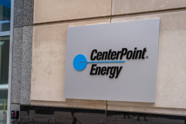 Minneapolis, Minnesota, ABD 'deki ofislerinden birinin üzerindeki CenterPoint Enerji logosu, 5 Mayıs 2023. CenterPoint Energy, ABD 'li bir elektrik ve doğalgaz şirketi..
