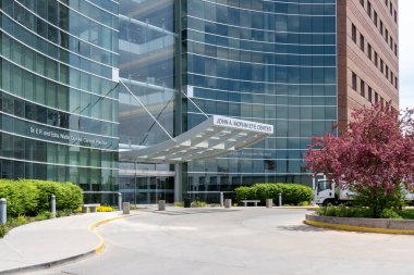 John A. Moran Göz Merkezi Salt Lake City, Utah 'daki Utah Üniversitesi, ABD - 12 Mayıs 2023. John A. Moran Göz Merkezi bir göz bilimi klinik bakım ve araştırma tesisidir..