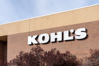 Close up of Kohl's store sign on the building in Salt Lake City, Utah, USA, may 12, 2023. Kohl's is an American department store retail chain.