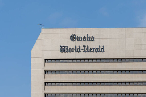 Omaha World-Herald headquarters in Omaha, Nebraska, USA, May 7, 2023. The Omaha World-Herald is a daily newspaper in the midwestern United States.