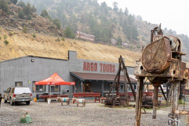 Argo Gold Mill ve Tünel Müzesi, Idaho Springs, Colorado, ABD, 19 Mayıs 2023. Argo Altın Madeni ve Değirmeni eski bir altın madencisidir..