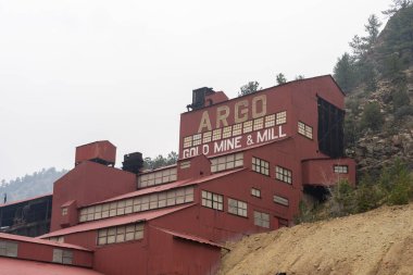 Argo Gold Mill and Tunnel Museum in Idaho Springs, Colorado, USA, May 19, 2023. The Argo Gold Mine and Mill is a former gold mining and milling property. clipart