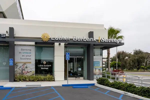 stock image A Luther Burbank Savings branch at 2041 Rosecrans Ave in El Segundo, CA, USA, on May 28, 2023.