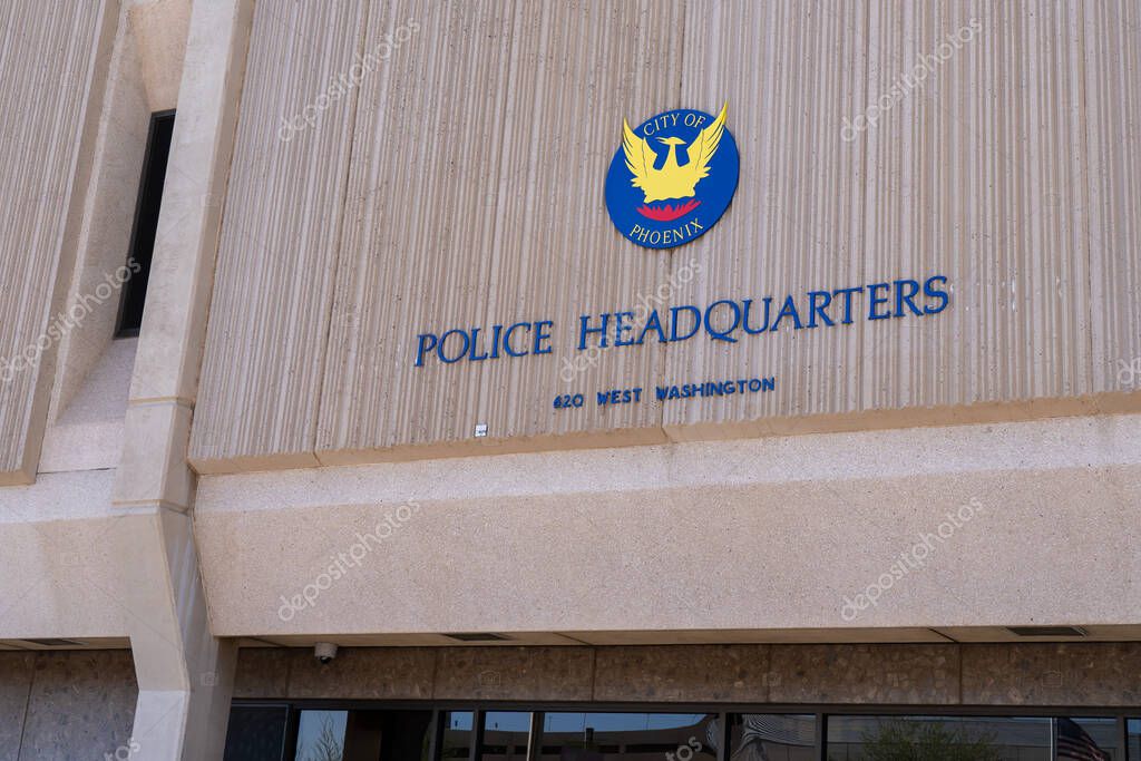 Phoenix Police Department Headquarter on Washington St in Phoenix, Arizona, USA, on May 26, 2023.
