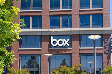 8 Haziran 2023 'te Redwood City, Kaliforniya' daki kutu merkezi. Box Inc., bulut içeriği yönetimi ve dosya paylaşım hizmetleri sağlayan bir şirkettir..