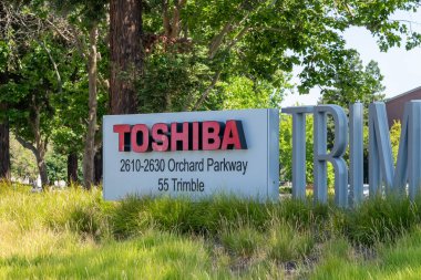 Silikon Vadisi, San Jose, Kaliforniya, ABD 'deki Orchard Parkway' deki Toshiba America Elektronik Bileşenler (TAEC) ofisi 8 Haziran 2023. TAEC, Toshiba 'nın Kuzey Amerika' daki elektronik bileşenler şirketidir..