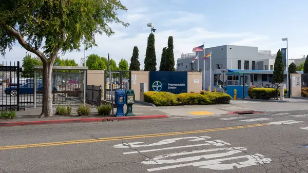 stock image Bayers facility at 800 dwight way in Berkeley, California, USA, on June 5, 2023. Bayer AG is a German multinational pharmaceutical and biotechnology company.