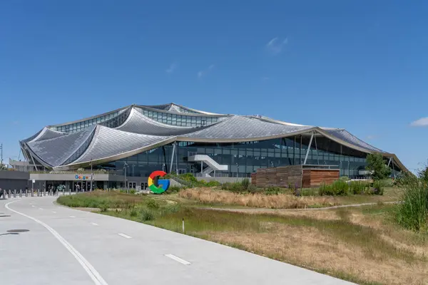stock image Google Bay View corporate campus in Mountain View, California, USA - June 8, 2023. Google Bay View Campus is located on a 42-acre site adjacent to NASA Ames Research Center.