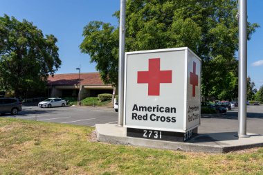 Silikon Vadisi 'nin Amerikan Kızıl Haçı San Jose, Kaliforniya, ABD - 8 Haziran 2023. Amerikan Kızılhaç 'ı kar amacı gütmeyen bir insani yardım kuruluşudur.
