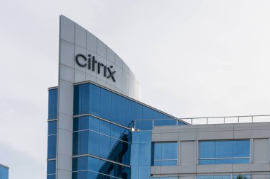 Silikon Vadisi 'ndeki Citrix ofis binası, Santa Clara, ABD - 10 Haziran 2023. Citrix Systems, Inc. (Citrix Systems, Inc.) ABD 'li çok uluslu bulut bilgisayar ve sanal teknoloji şirketidir..