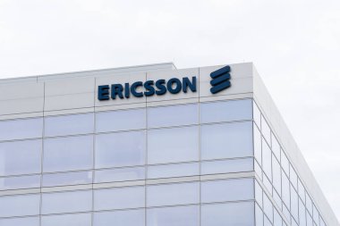 Ericsson ofis binası Santa Clara, Kaliforniya, ABD - 10 Haziran 2023. Ericsson, İsveç 'in uluslararası ağ ve telekomünikasyon şirketidir..