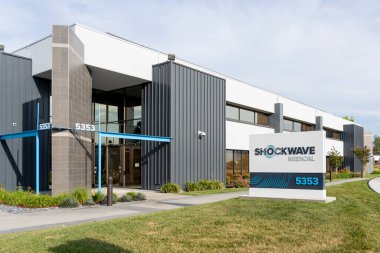 Şok Dalgası Tıp Ofisi Santa Clara, Kaliforniya, ABD - 10 Haziran 2023. Shockwave Medical, Inc. bir Amerikan tıbbi cihaz şirketidir..